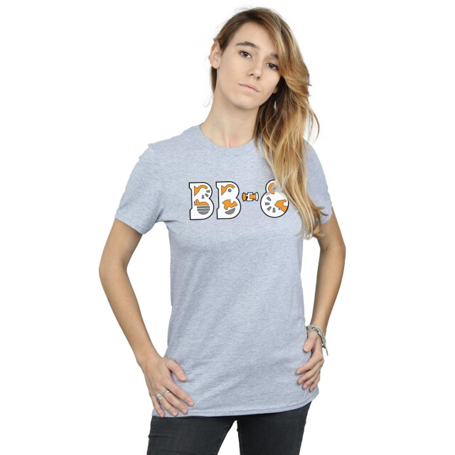 Li-cense Star wars dames the rise of skywalker bb-8 tekst logo katoenen vriendje t-shirt UTBI46204_sportsgrey large