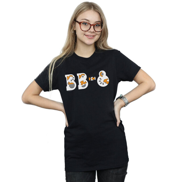Li-cense Star wars dames the rise of skywalker bb-8 tekst logo katoenen vriendje t-shirt UTBI46204_black large