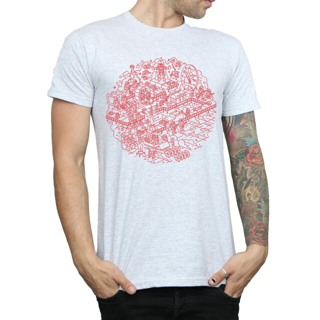 Li-cense Star wars heren kerstmis death star t-shirt UTBI46202_sportsgrey large