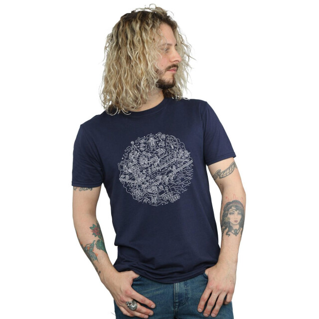 Li-cense Star wars heren kerstmis death star t-shirt UTBI46202_navyblue large