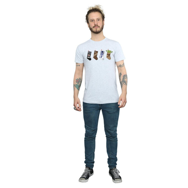 Li-cense Star wars heren kerstmis kousen t-shirt UTBI46193_sportsgrey large