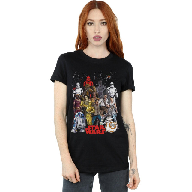 Li-cense Star wars dames the rise of skywalker karakter collage katoenen vriendje t-shirt UTBI46194_black large