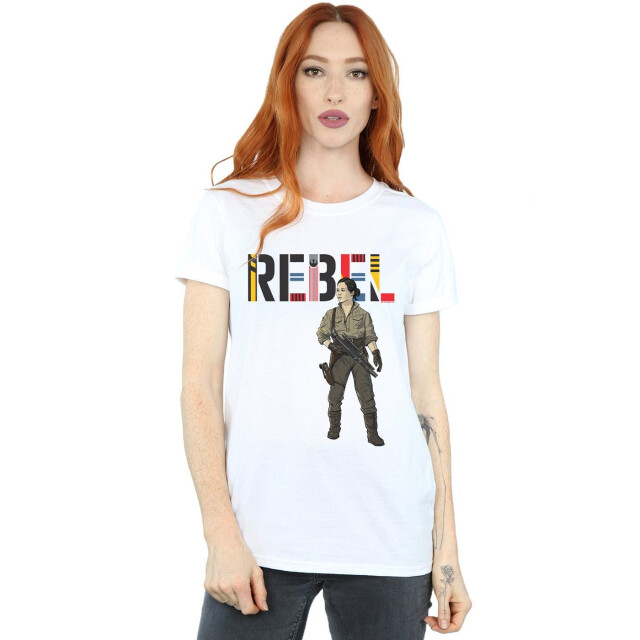 Li-cense Star wars dames the rise of skywalker rebel rose katoenen vriendje t-shirt UTBI46196_white large