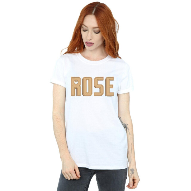 Li-cense Star wars dames the rise of skywalker rose logo katoenen vriendje t-shirt UTBI46197_white large