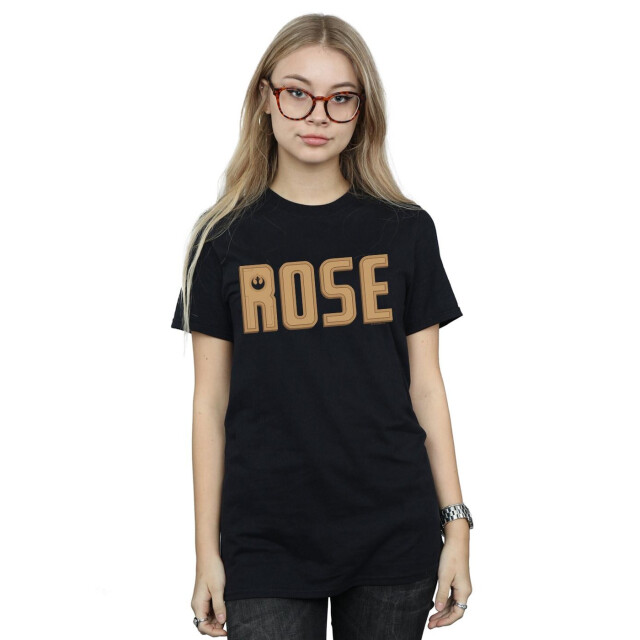 Li-cense Star wars dames the rise of skywalker rose logo katoenen vriendje t-shirt UTBI46197_black large