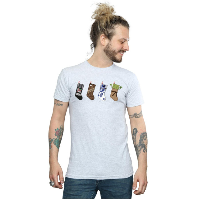 Li-cense Star wars heren kerstmis kousen t-shirt UTBI46193_sportsgrey large