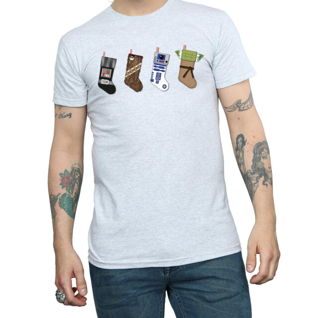 Li-cense Star wars heren kerstmis kousen t-shirt UTBI46193_sportsgrey large