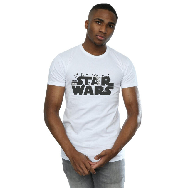 Li-cense Star wars heren minimalistisch logo t-shirt UTBI46167_white large