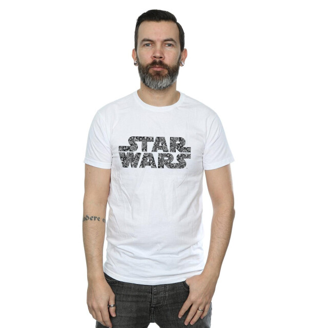 Li-cense Star wars heren paisley logo t-shirt UTBI46178_white large