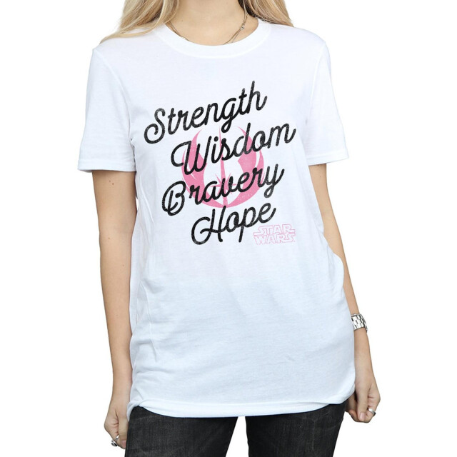 Li-cense Star wars the rise of skywalker dames kracht wijsheid dapperheid hoop katoenen t-shirt UTBI46132_white large
