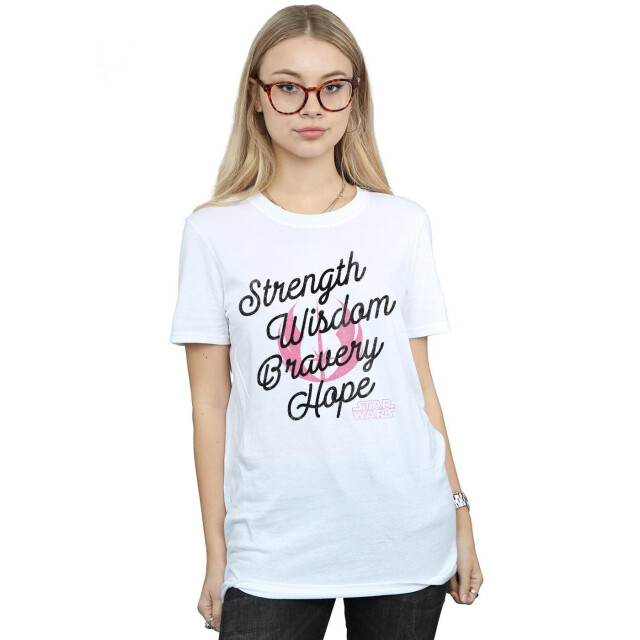 Li-cense Star wars the rise of skywalker dames kracht wijsheid dapperheid hoop katoenen t-shirt UTBI46132_white large