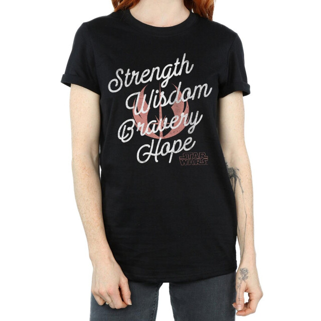 Li-cense Star wars the rise of skywalker dames kracht wijsheid dapperheid hoop katoenen t-shirt UTBI46132_black large