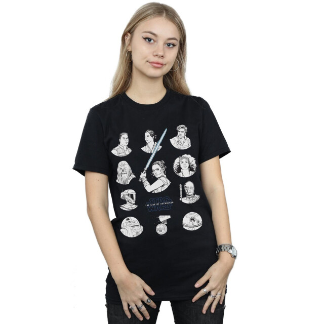 Li-cense Star wars the rise of skywalker dames resistance character line up mono katoenen vriendje t-shirt UTBI46105_black large