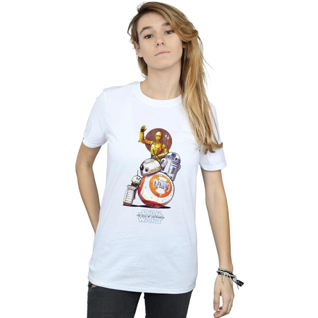 Li-cense Star wars the rise of skywalker dames droids illustratie katoenen vriendje t-shirt UTBI46112_white large