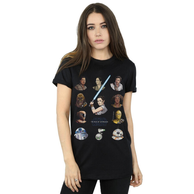 Li-cense Star wars the rise of skywalker dames resistance character line up katoenen vriendje t-shirt UTBI46100_black large