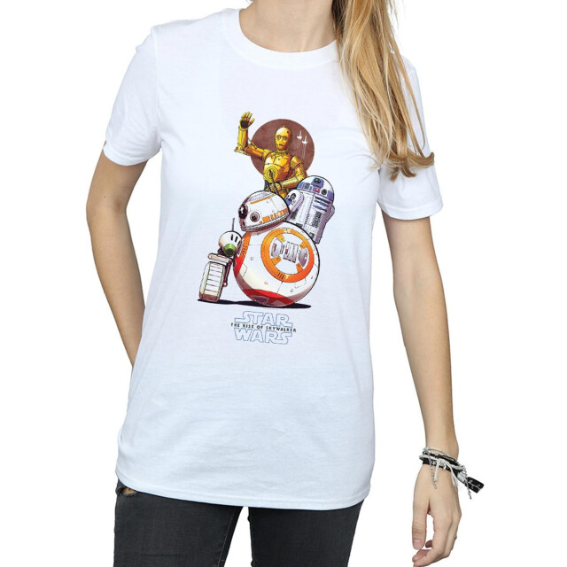 Li-cense Star wars the rise of skywalker dames droids illustratie katoenen vriendje t-shirt UTBI46112_white large