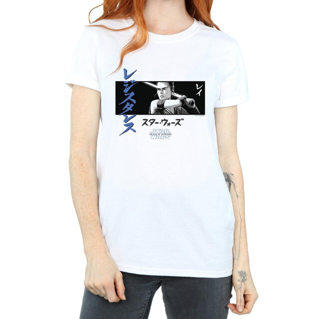 Li-cense Star wars the rise of skywalker rey star wars the rise of skywalker dames rey katakana art stripe katoenen vriendje t-shirt UTBI46078_white large