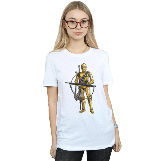 Li-cense Star wars the rise of skywalker dames c-3po chewbacca boogschieter katoenen vriendje t-shirt UTBI46085_white large