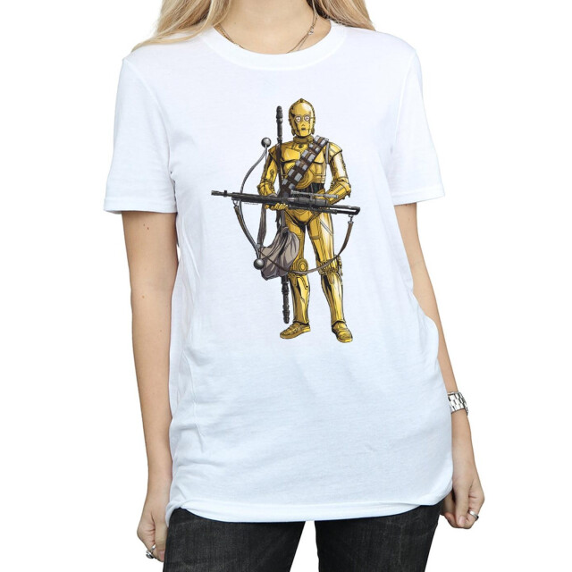 Li-cense Star wars the rise of skywalker dames c-3po chewbacca boogschieter katoenen vriendje t-shirt UTBI46085_white large