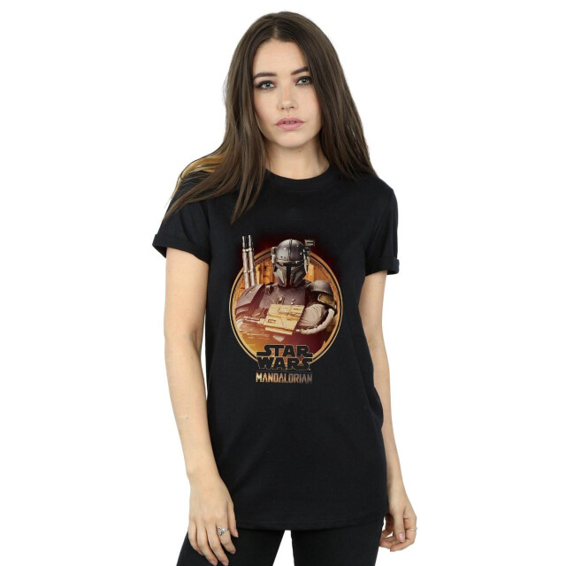 Li-cense Star wars dames the mandalorian paz vizsla omkaderd katoenen vriendje t-shirt UTBI45643_black large