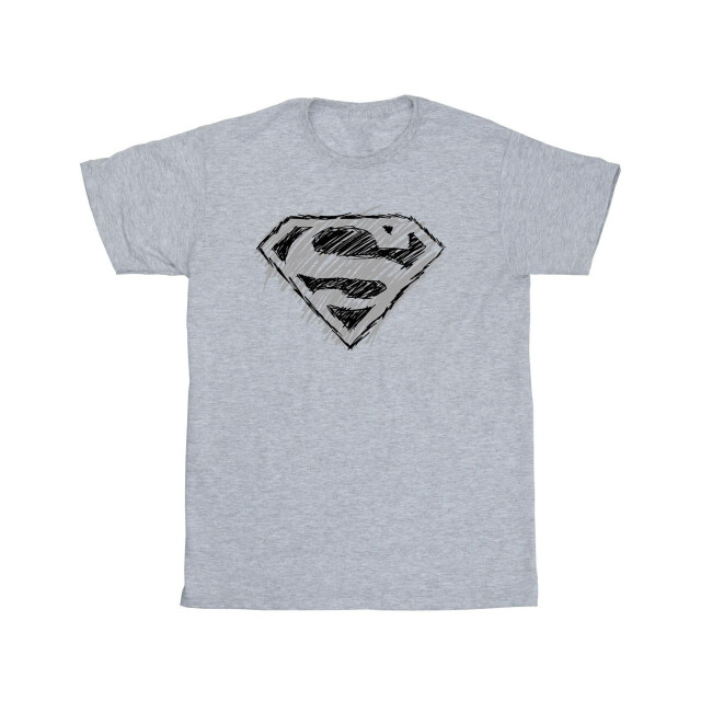 Li-cense Dc comics meisjes superman logo schets katoenen t-shirt UTBI46098_sportsgrey large