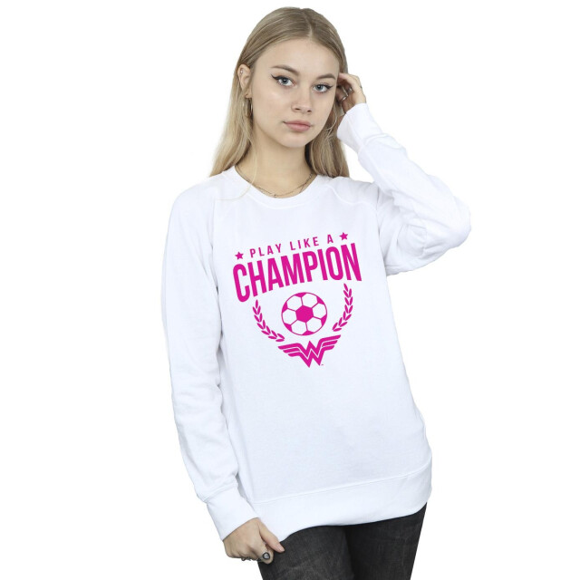 Li-cense Dc comics dames wonder woman play like a champion sweatshirt UTBI43242_white large