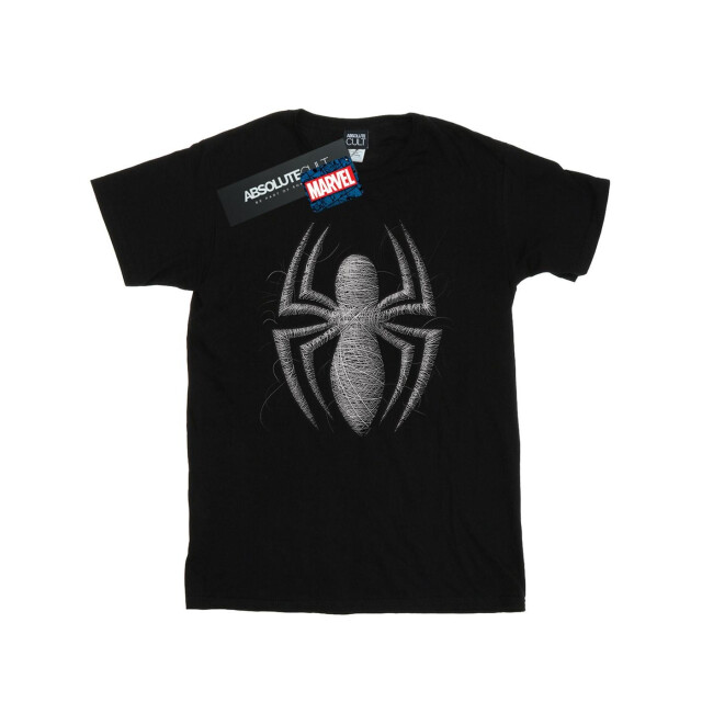 Li-cense Marvel meisjes spider-man web logo katoenen t-shirt UTBI31516_black large