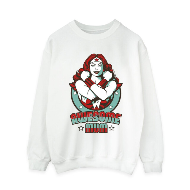 Li-cense Dc comics dames wonder woman wonderful mama sweatshirt UTBI43225_white large