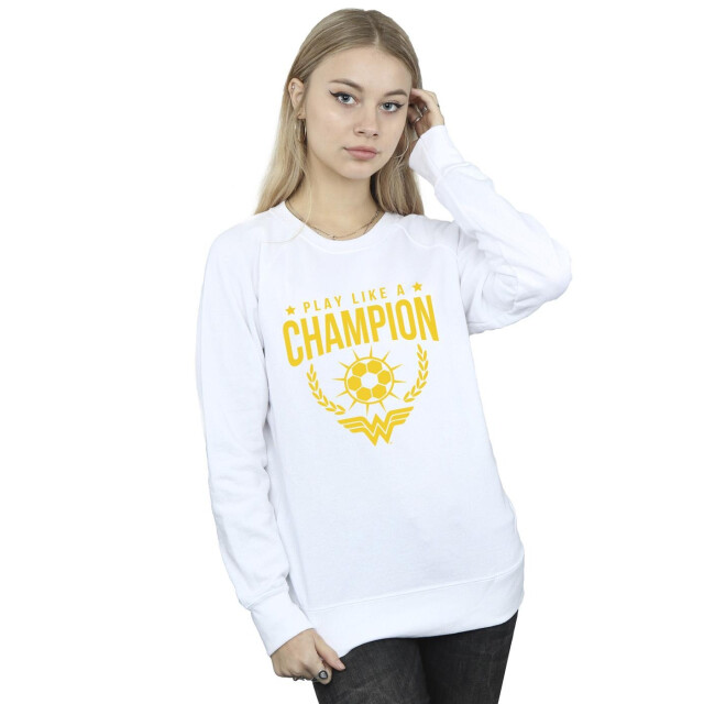 Li-cense Dc comics dames wonder woman play like a champion sweatshirt UTBI43233_white large