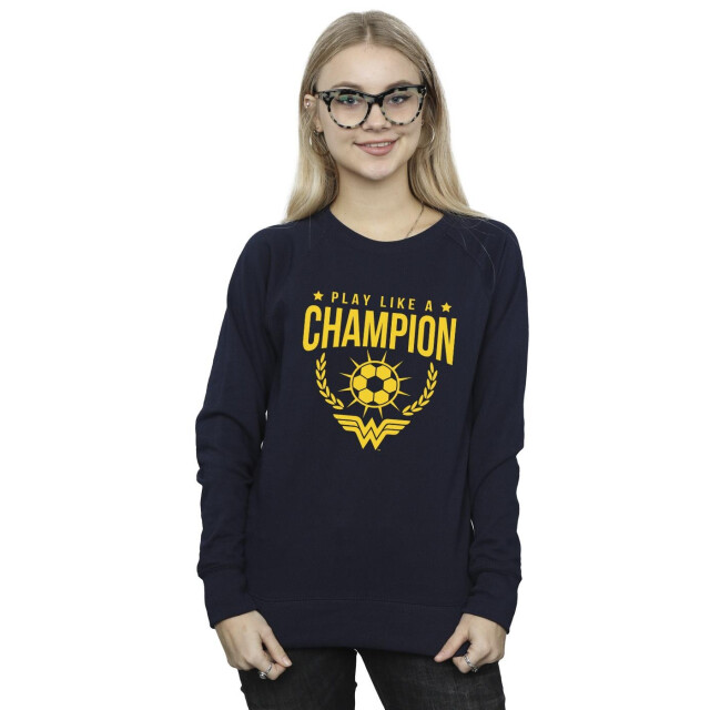 Li-cense Dc comics dames wonder woman play like a champion sweatshirt UTBI43233_navyblue large