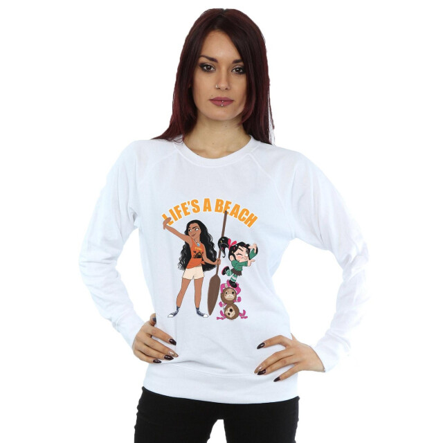 Li-cense Disney dames wreck it ralph moana en vanellope sweatshirt UTBI43207_white large