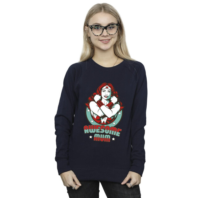 Li-cense Dc comics dames wonder woman wonderful mama sweatshirt UTBI43225_navyblue large