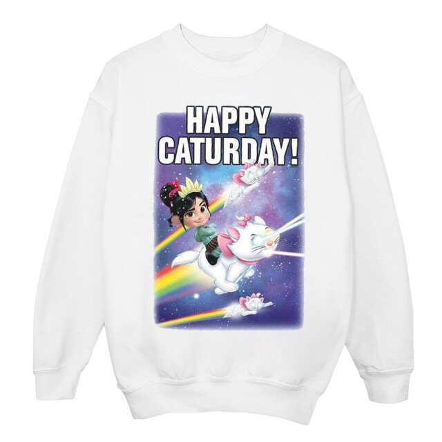 Li-cense Disney dames wreck it ralph happy caturday sweatshirt UTBI43195_white large