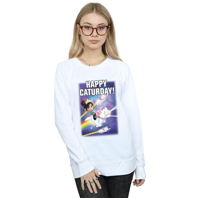 Li-cense Disney dames wreck it ralph happy caturday sweatshirt UTBI43195_white large