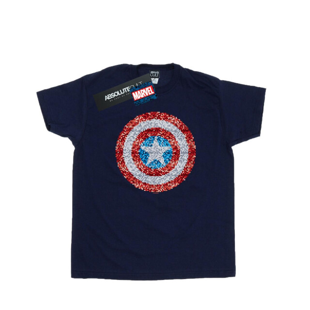 Li-cense Marvel heren captain america pixelated shield t-shirt UTBI43077_navyblue large