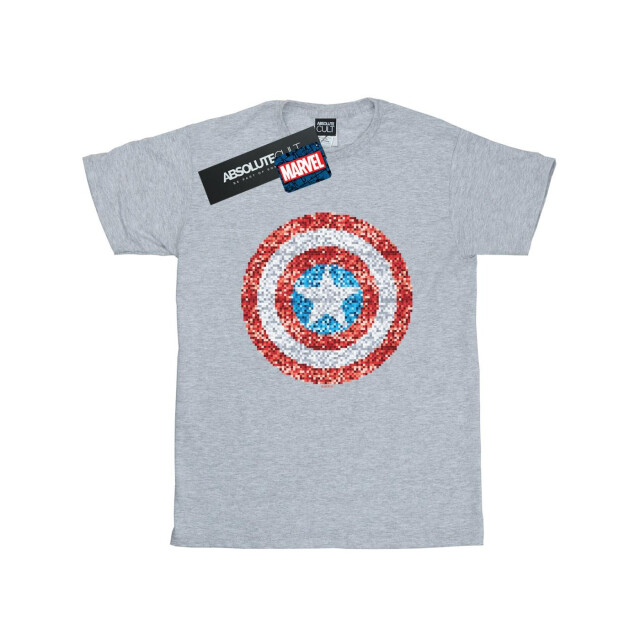 Li-cense Marvel meisjes captain america pixelated shield katoenen t-shirt UTBI31361_sportsgrey large