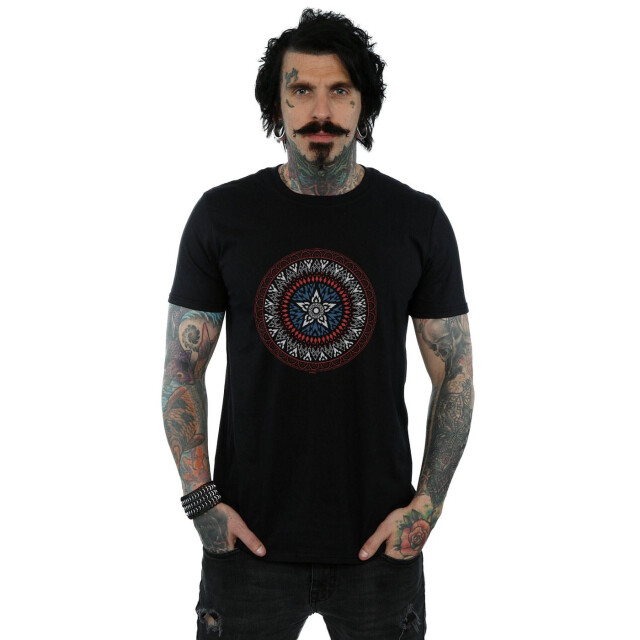 Li-cense Marvel heren captain america ornamental shield t-shirt UTBI43065_black large