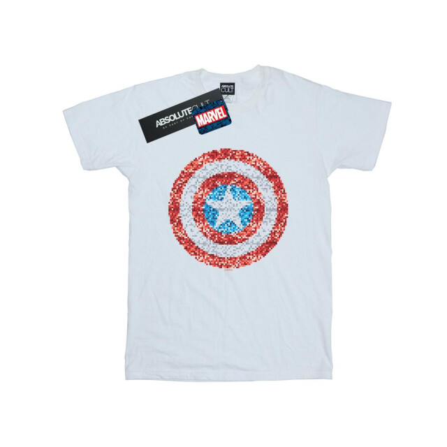Li-cense Marvel heren captain america pixelated shield t-shirt UTBI43077_white large