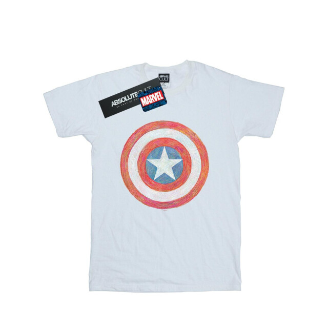 Li-cense Marvel heren captain america getekend schild t-shirt UTBI43087_white large