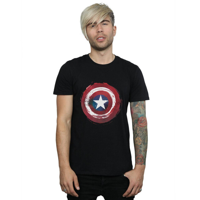 Li-cense Marvel heren captain america splatter shield t-shirt UTBI43096_black large