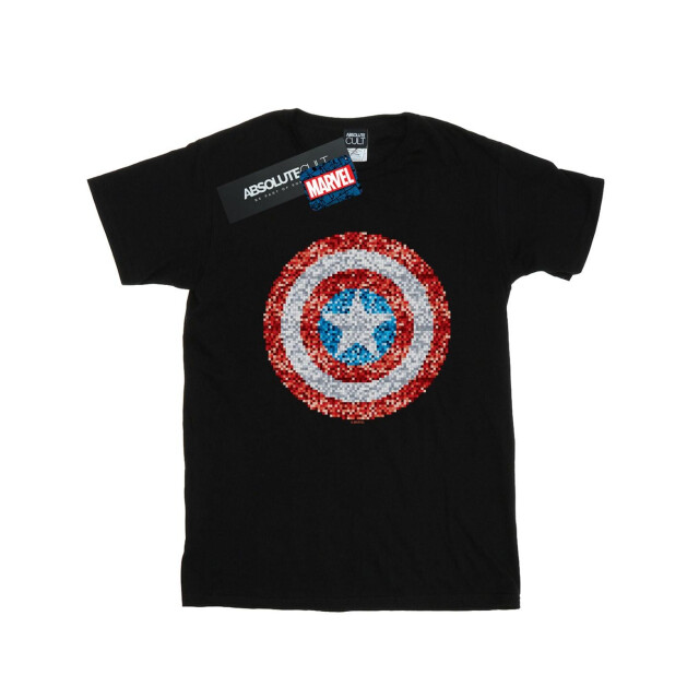 Li-cense Marvel meisjes captain america pixelated shield katoenen t-shirt UTBI31361_black large