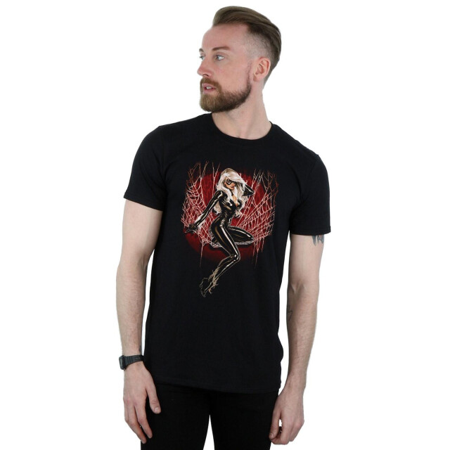 Li-cense Marvel heren kat spinnenweb t-shirt UTBI42990_black large