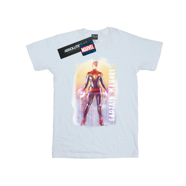 Li-cense Marvel meisjes captain aquarel katoenen t-shirt UTBI31180_white large