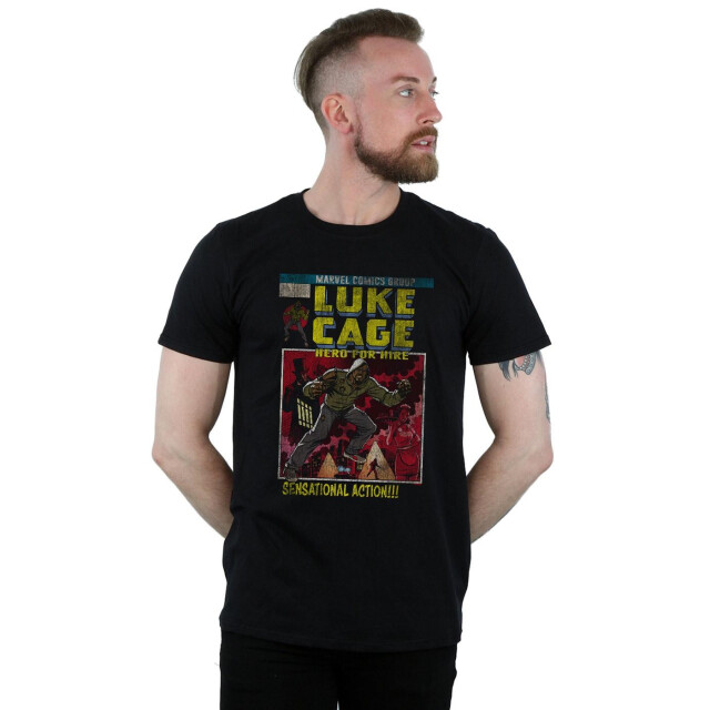 Li-cense Marvel heren luke cage distressed yourself t-shirt UTBI42920_black large