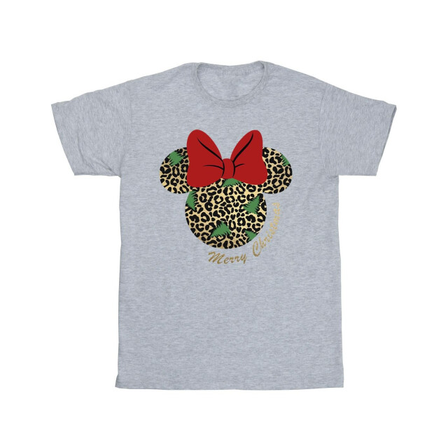 Li-cense Disney meisjes minnie mouse luipaard kerst katoenen t-shirt UTBI30747_sportsgrey large