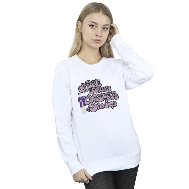 Li-cense Willy wonka dames dreamers tekst sweatshirt UTBI42474_white large