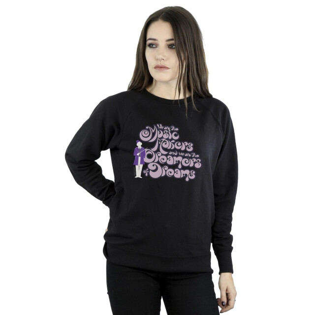Li-cense Willy wonka dames dreamers tekst sweatshirt UTBI42474_black large