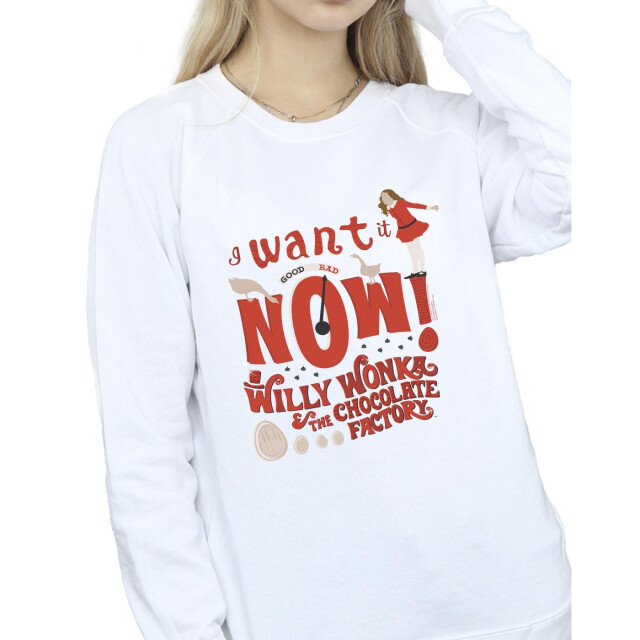 Li-cense Willy wonka dames verruca salt i want it now sweatshirt UTBI42426_white large