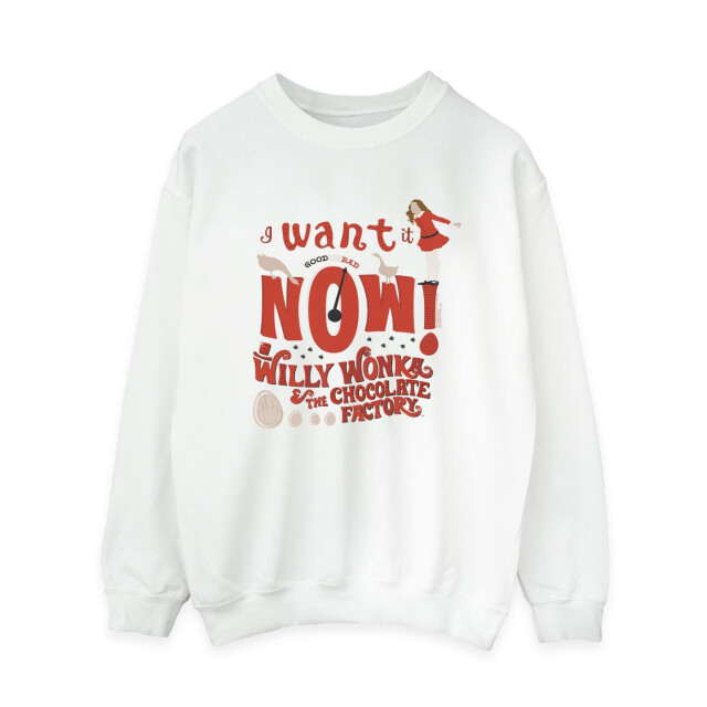 Li-cense Willy wonka dames verruca salt i want it now sweatshirt UTBI42426_white large