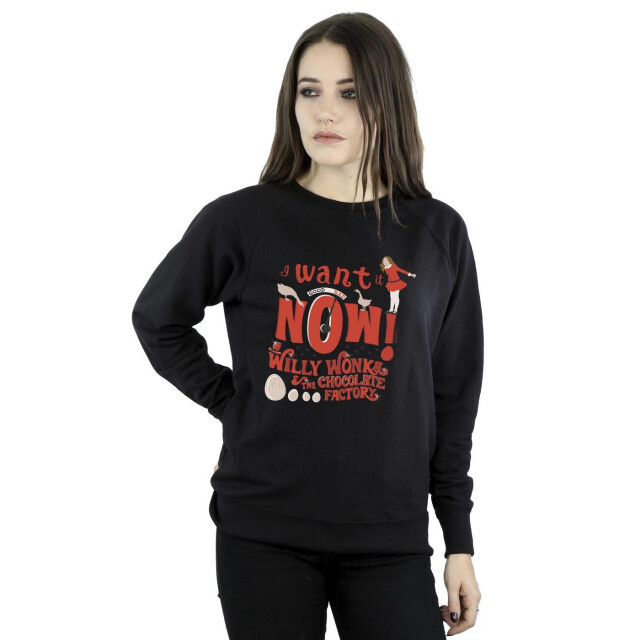 Li-cense Willy wonka dames verruca salt i want it now sweatshirt UTBI42426_black large